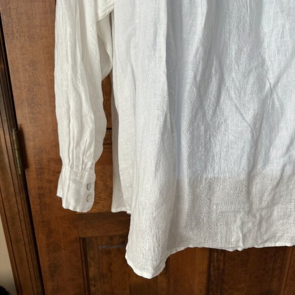 NWT H&M White Natural Linen Button-Down Blouse Size 3XL - Picture 13 of 16